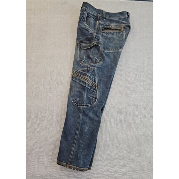 Sean John Jeans Men’s 32x32 Blue Y2K Hip Hop Baggy Wide Leg Denim Zip Pockets - Picture 8 of 13